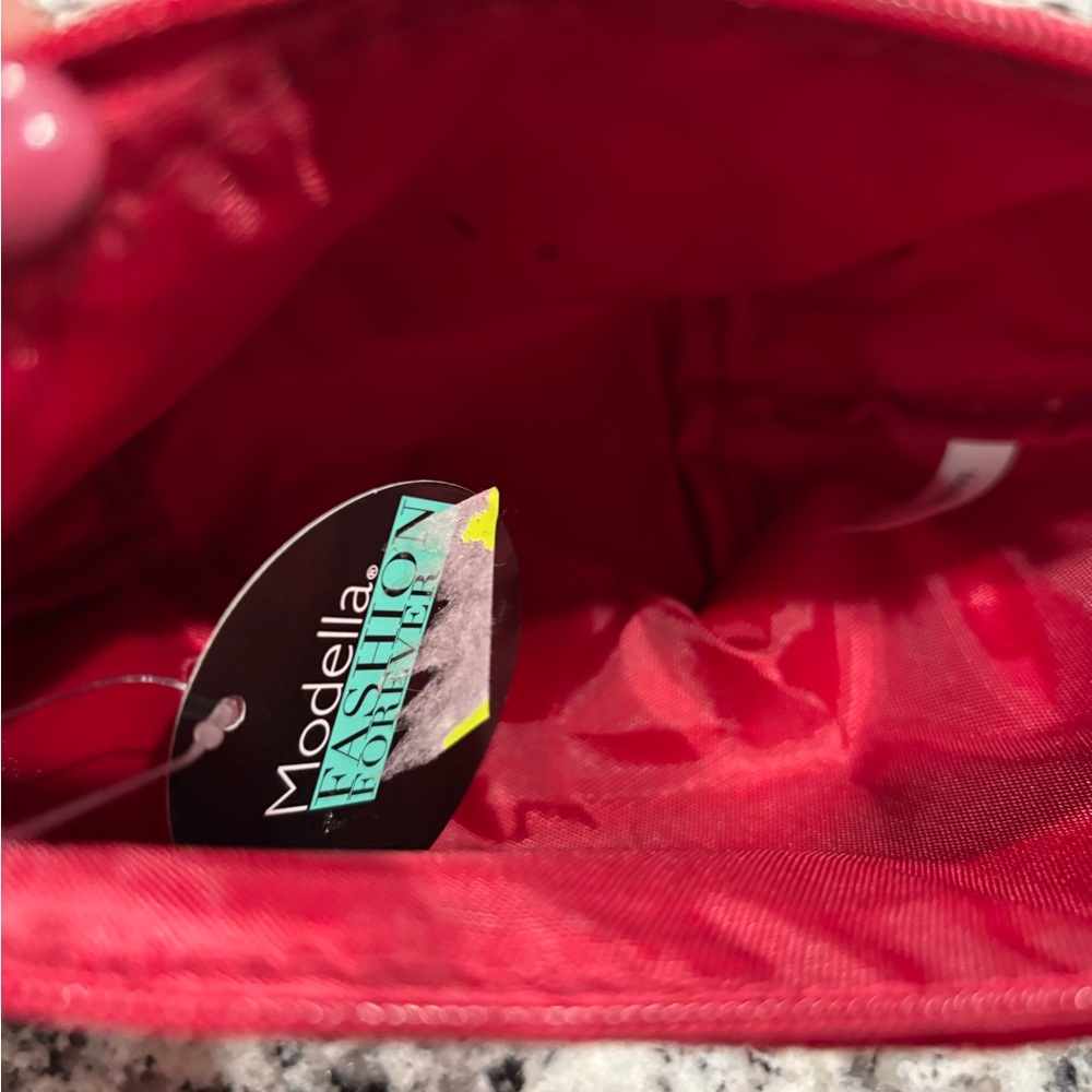 Red Velvet Pouch with Rhinestone Design - Picture 7 of 7